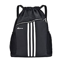 Сумка Спортивная ANRI.E. 40*50 см (Чёрный) - Рюкзак для Спорта, Фитнеса, Футбола, Баскетбола, Спортзала