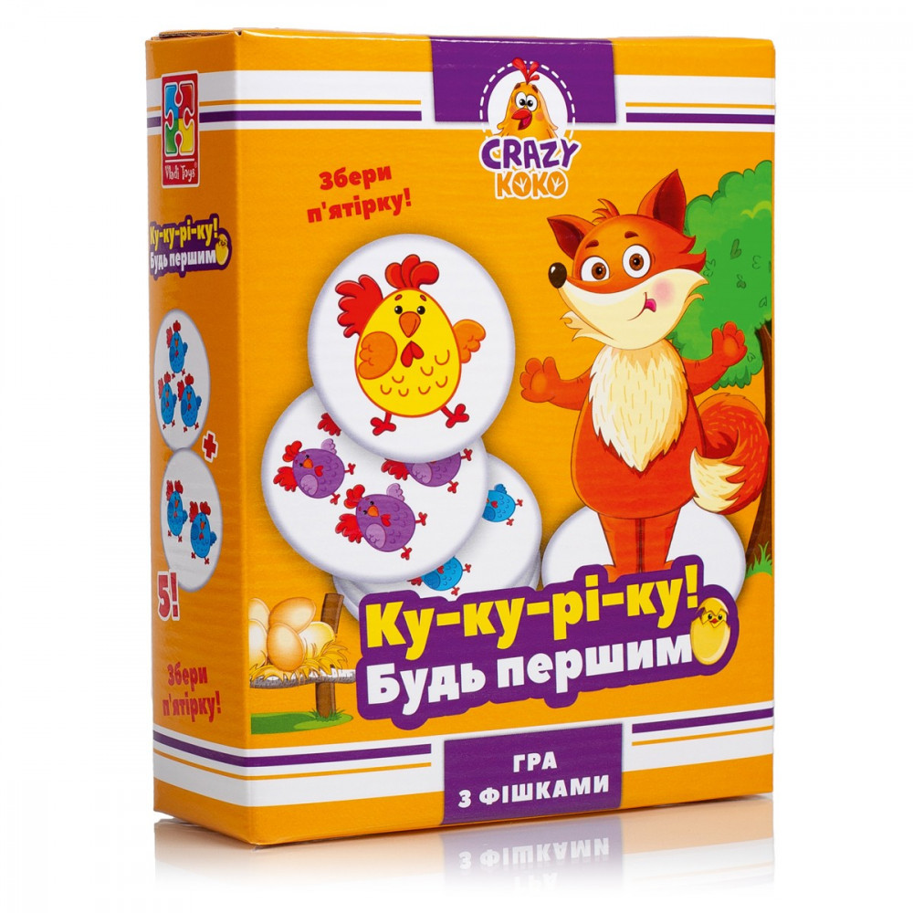 Гра настільна Vladi Toys розважальна Crazy Koko «Ку-ку-рі-ку!» (Укр) (VT8025-08)