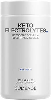 CodeAge Keto Electrolytes/Кето електроліти без цукру та вуглеводів 180 капсул BX546