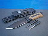 Ніж туристичний Columbia 4028С з чохлом 27 см  кресало точилка свисток  компас, фото 3