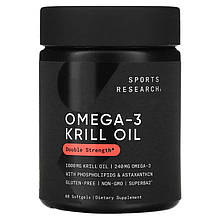 Олія антарктичного криля з астаксантином Sports Research "Antarctic Krill Oil" 1000 мг (60 капсул)