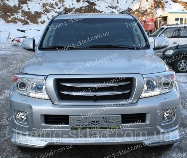 Реснички Тойота Ленд Крузер 200 (накладки на фары Toyota Land Cruiser 200) - фото 5 - id-p87993294