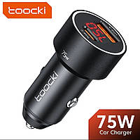 Toocki 75W USB С Зарядное устройство с вольтметром QC4.0 РО3.0 ЅСР 5А PD Быстрая Зарядка арт. 03985