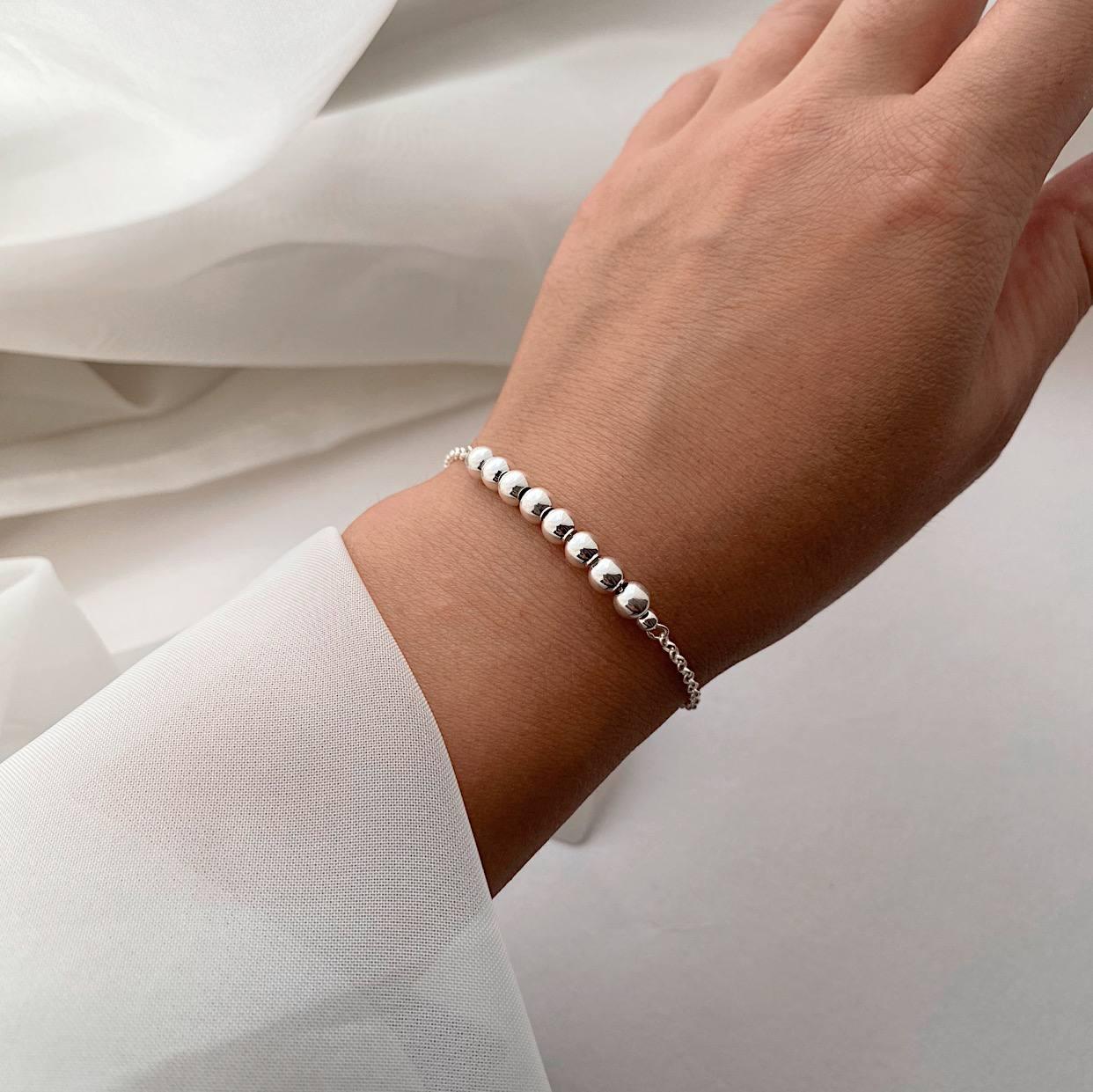 Срібний браслет Кульки