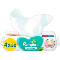 Салфетки влажные детские Pampers Sensitive 4*52шт