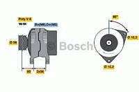 Генератор 14V 120A OPEL/SAAB Calibra/Omega/Vectra/900/9000 ''2,0-3,2 ''92-03 BOSCH 0986039250 OPEL OMEGA B