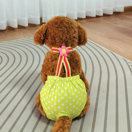 Трусы гигиенические для течки у собак на подтяжках Лимонные S (ID ...