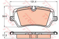 Комплект тормозных колодок, дисковый тормоз TRW GDB2029 LAND ROVER RANGE ROVER IV (LG), LAND ROVER RANGE ROVER