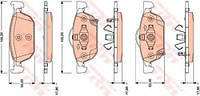 Комплект тормозных колодок, дисковый тормоз TRW GDB3476 HONDA ACCORD VIII (CU), HONDA ACCORD VIII (CU), HONDA