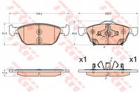 Комплект тормозных колодок, дисковый тормоз TRW GDB3600 HONDA CIVIC IX (FK), HONDA CIVIC IX (FK), HONDA CIVIC