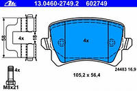 Комплект тормозных колодок, дисковый тормоз ATE 13046027492 AUDI A6 (4F2, C6), AUDI A6 (4F2, C6), AUDI A6