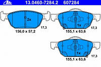 Комплект тормозных колодок, дисковый тормоз ATE 13046072842 HONDA CIVIC IX (FK), HONDA CIVIC IX (FK), HONDA