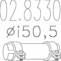 Муфта вихлопної системи MTS 028330 SEAT TOLEDO I (1L), VW GOLF II (19E, 1G1), VW GOLF II (19E, 1G1), VW GOLF