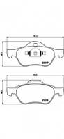 Комплект тормозных колодок, дисковый тормоз BREMBO P68029 RENAULT LAGUNA II (BG0/1_), RENAULT LAGUNA II