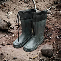 Чоботи чоловічі гумові утеплені високі з підв'язкою 43р 28,5см, чоботи зимовий утеплювач