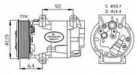 Компресор кондиціонера NRF 32424 RENAULT GRAND SCÉNIC II (JM0/1_), RENAULT GRAND SCÉNIC II (JM0/1_), RENAULT