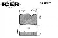 Комплект тормозных колодок, дисковый тормоз ICER 180807 OPEL ASTRA F (56_, 57_), OPEL ASTRA F (56_, 57_), OPEL