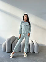 Жіноча піжама Elit світло-м ятного кольору: штани та лонгслів
