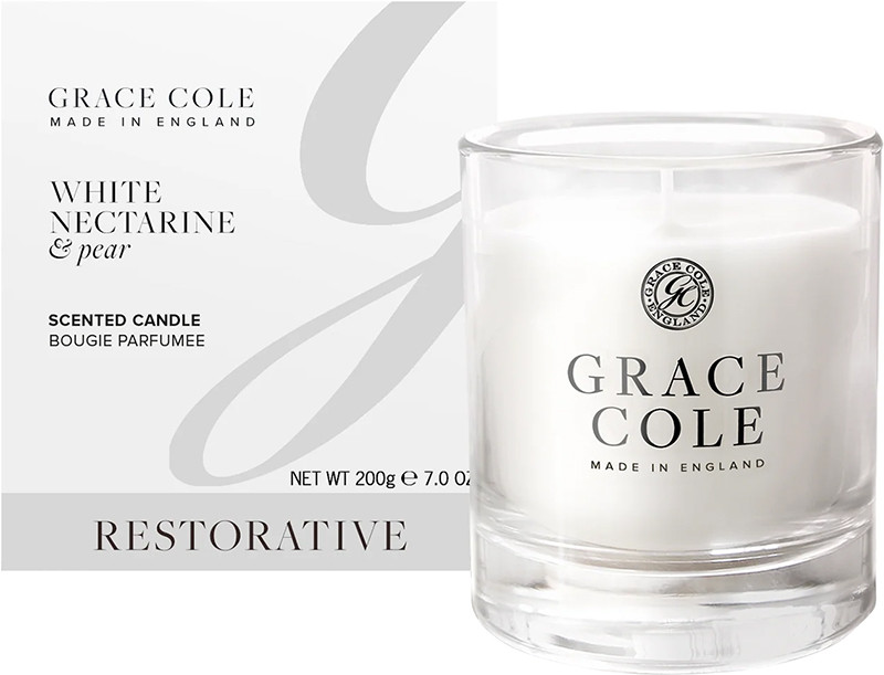 Свічка ароматизована White Nectarine & Pear Grace Cole, 200 г, фото 1