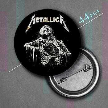 "Металіка / Metallica" значок круглий на булавці Ø44 мм
