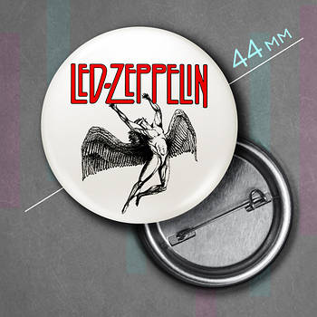"Лед Зеппелін / Led Zeppelin" значок круглий на булавці Ø44 мм