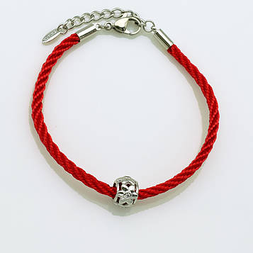 XUPING Браслет Родій Червона нитка Ширина 3мм, Довжина 17-17.5+4см, Намистина Висота 1см, Ширина 0.7см