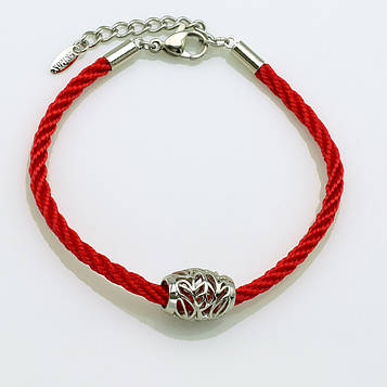 XUPING Браслет Родій Червона нитка Ширина 3мм, Довжина 17-17.5+4см, Намистина Висота 1см, Ширина 1.3см