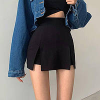 Базовая женская черная юбка шорты из крепдайвинга (42-44 и 44-46 размеры)