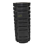 Масажний ролик (роллер) PowerPlay 4025 Massage Roller Чорно-зелений (33x15см.), фото 4