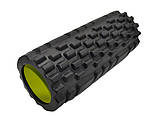 Масажний ролик (роллер) PowerPlay 4025 Massage Roller Чорно-зелений (33x15см.), фото 5