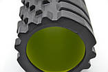 Масажний ролик (роллер) PowerPlay 4025 Massage Roller Чорно-зелений (33x15см.), фото 8