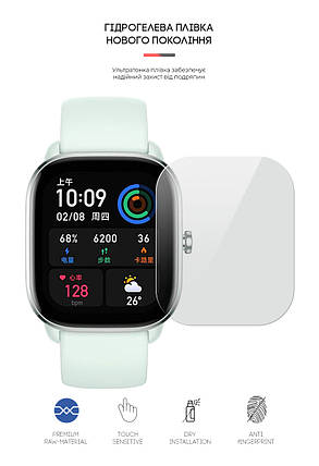 Гідрогелева плівка ArmorStandart для Amazfit GTS 4 Mini (6шт) (ARM65222) прозора, фото 3