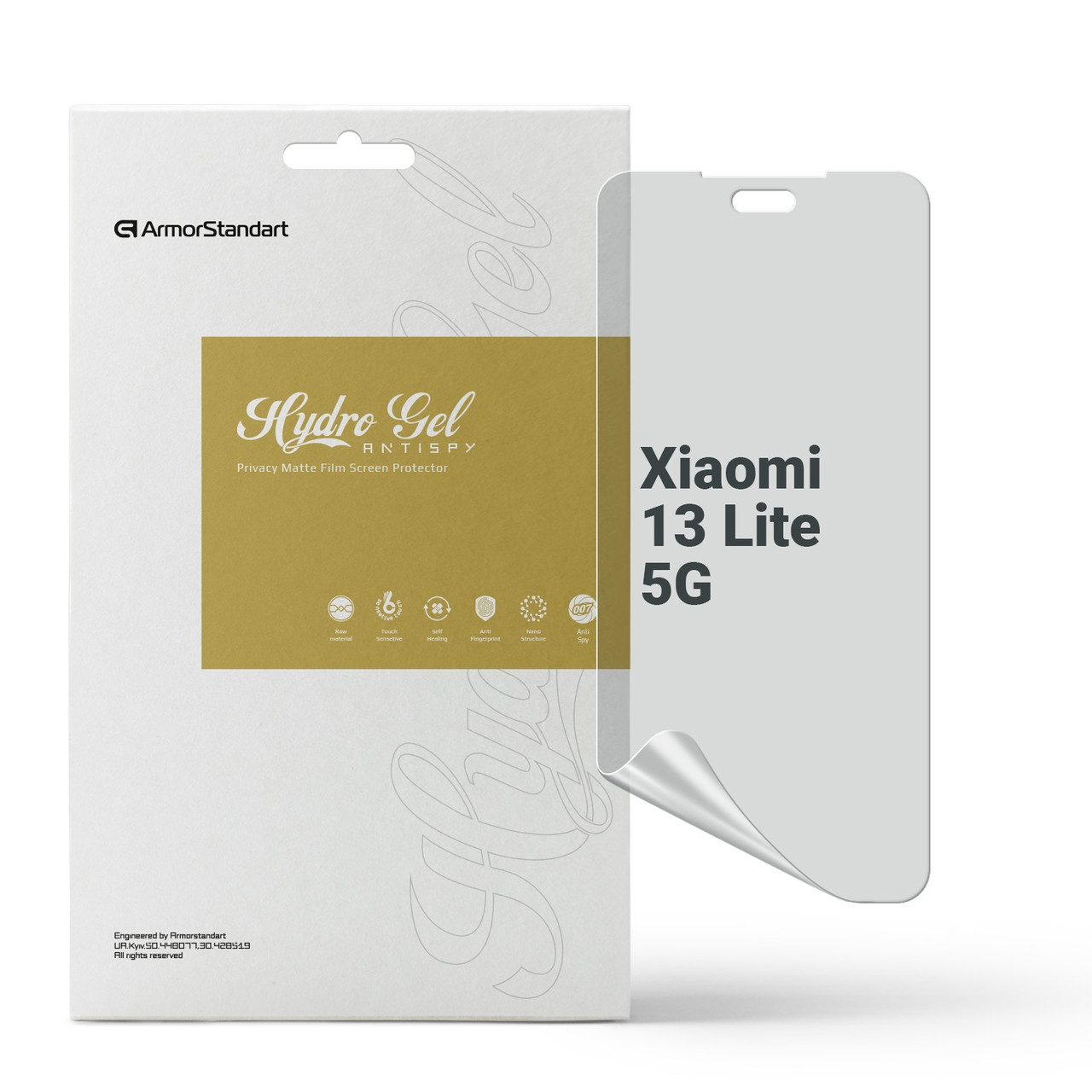 Гідрогелева плівка ArmorStandart Anti-spy для Xiaomi 13 Lite 5G (ARM66579) Transparent