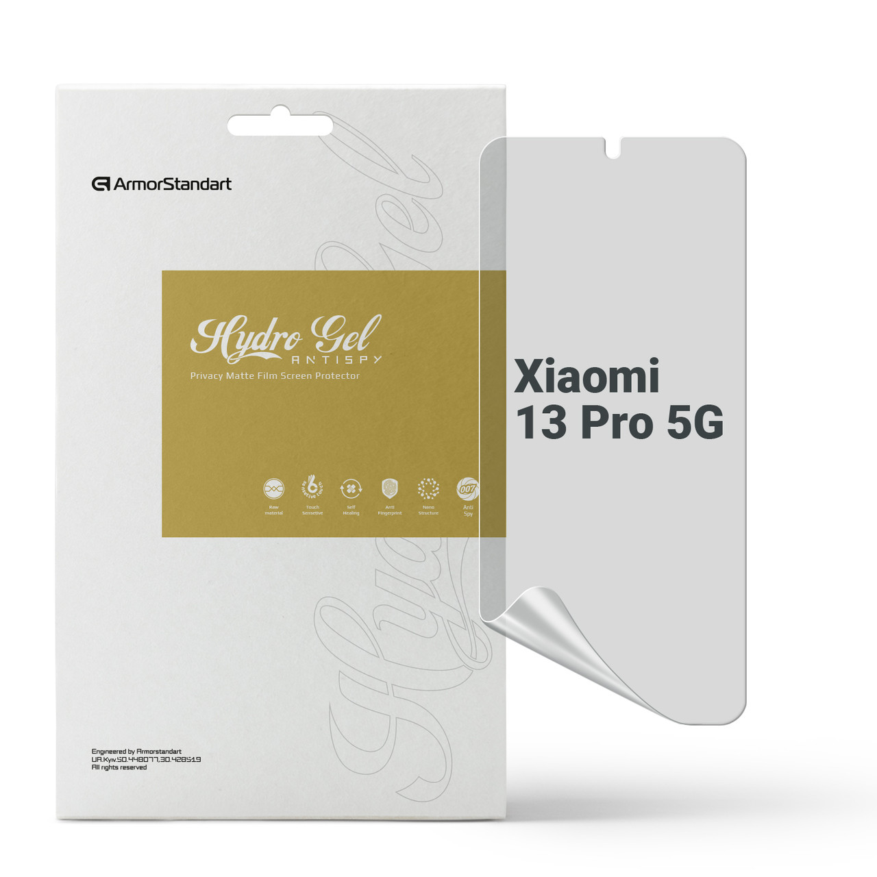 Гідрогелева плівка ArmorStandart Anti-spy для Xiaomi 13 Pro 5G (ARM66963) Transparent