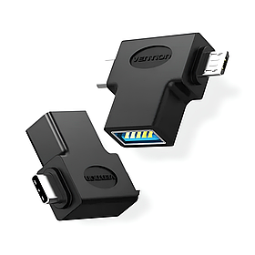 АДАПТЕР VENTION OTG ADAPTER BLACK FOR ANDROID (CDIB0)