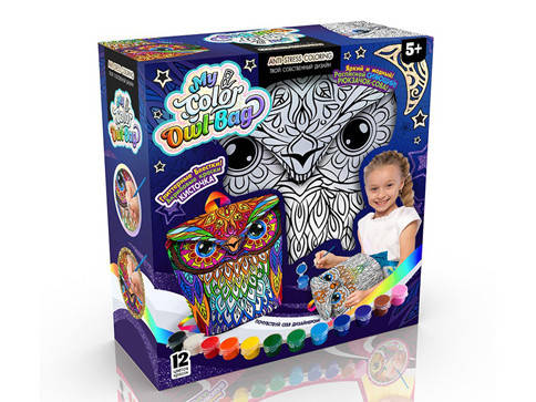 Набір креативної творчості "My Color Owl-Bag" COWL-01-01U рюкзак-розмальовка, фото 2