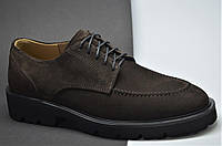 Мужские модные замшевые туфли лоферы коричневые eD - Ge 732