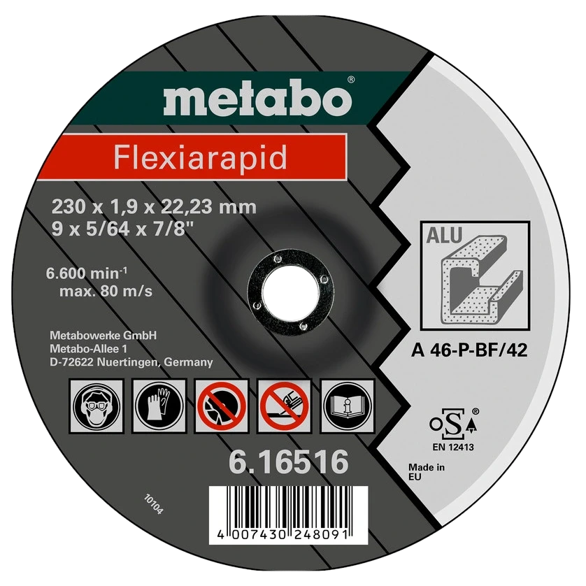 Metabo Flexiarapid (616513000) Відрізний круг по алюмінію 125 x 1,0 x 22,23 мм, TF 41