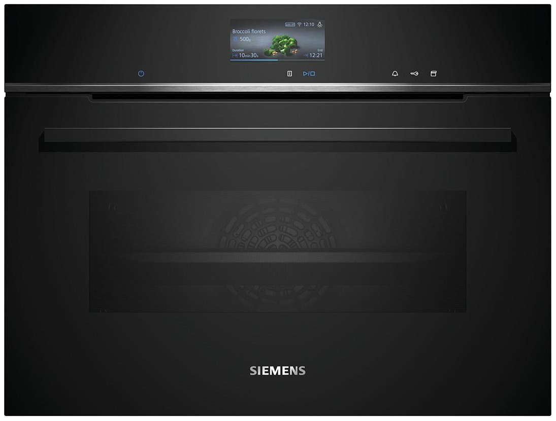 Siemens Духова шафа електрична компактна, 47л, A+, дисплей, конвекція, чорний