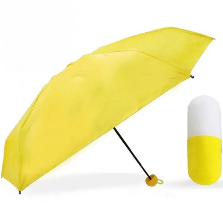 Capsule umbrella / Міні парасолька у футлярі / Компактна парасолька / Парасолька маленька. NG-832 Колір: жовтий