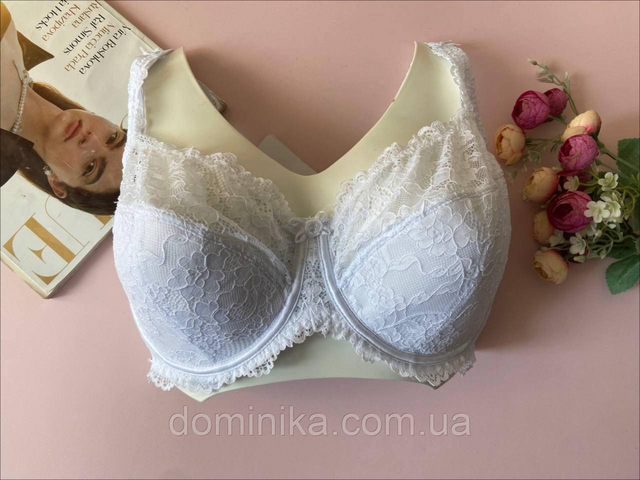 80/85/100E Бюстгальтер напівм'який мереживний білий