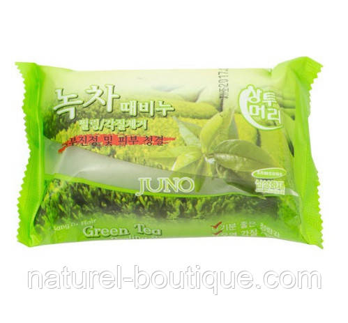 Мило-пілінг косметичне Juno Green Tea з екстрактом зеленого чаю