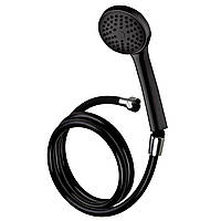 Комплект для душу Zerix BLACK шланг силіконовий 150 см + лійка набір чорний