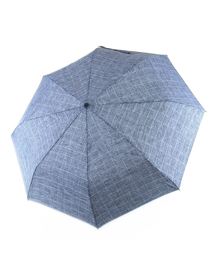 Парасолька автомат унісекс (чоловіча, жіноча) Parachase №3256 в клітинку, на 8 спиць з прямою дерев'яною ручкою, Сірий, фото 1