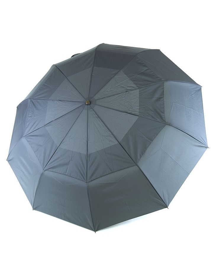 Парасолька автомат сімейна (Президентська) Parachase №3236 Сірий, купол з вітровим клапаном, на 10 спиць, пряма дерев'яна ручка,, фото 1