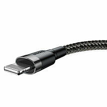 Кабель Baseus Cafule Cable USB For iP 2A 3m Gray+Black, фото 2