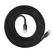 Кабель Baseus Cafule PD2.0 60W flash charging USB cableType-C-Type-C (20V 3A)2M Gray+Black, фото 3