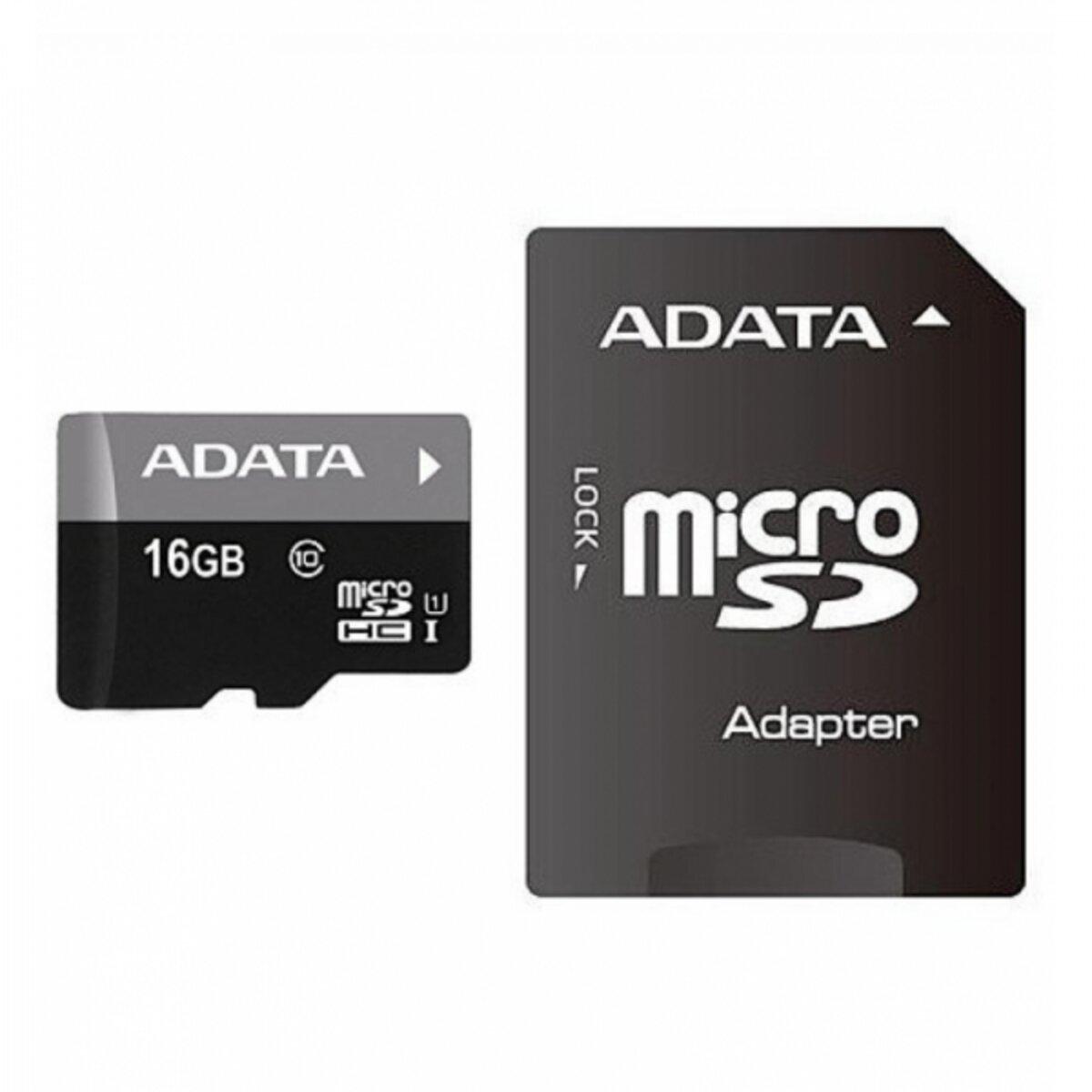 MicroSDHC (UHS-1) A-DATA Premier 16Gb Class 10 (R-80Mb/s) (adapter SD)