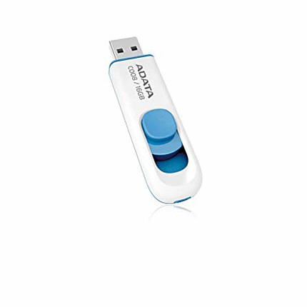 Flash A-DATA USB 2.0 C008 16Gb White/Blue, фото 1