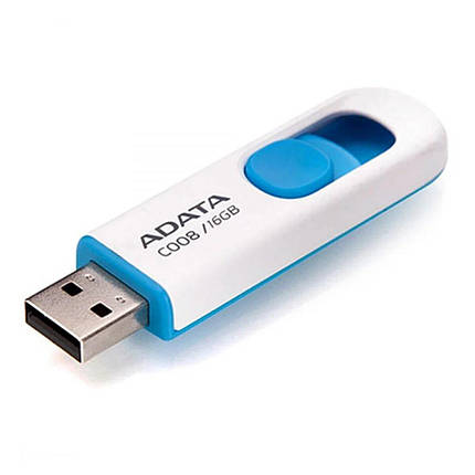 Flash A-DATA USB 2.0 C008 16Gb White/Blue, фото 3